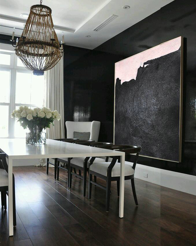 Extra Large Abstract Painting On Canvas,Hand-Painted Oversized Minimal Black And White Painting,Contemporary Wall Art